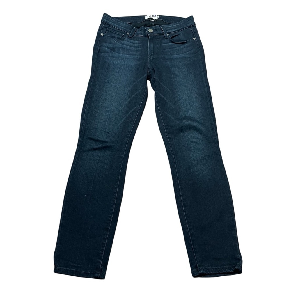 PAIGE Women's Straight Leg Jeans Size 27 Relaxed Boyfriend Fit Dark Wash Fall